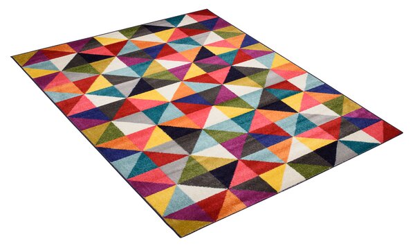 Makro Abra Moderní kusový koberec SALSA 0139C Trojúhelníky vícebarevný Rozměr: 80x150 cm