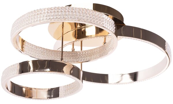 Toolight Toolight, LED krystalové stropní svítidlo s dálkovým ovládáním 42W, G003-C, zlatá lesklá, OSW-09744