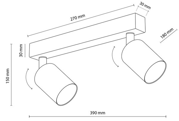 Bodové svítidlo TK 5967 TOP zlatá-černá