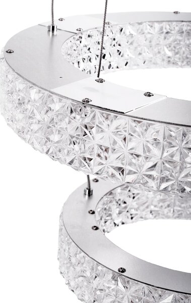 Toolight Toolight, LED křišťálové stropní svítidlo 40cm, 36W, 4000K, 3500 lm, MS006-CP, chromová, OSW-09616