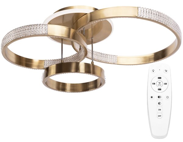 Toolight Toolight, LED stropní svítidlo 68x40cm, 42W, 4000K, 3000lm + dálkové ovládání, G004-C, zlatá matná, OSW-09745