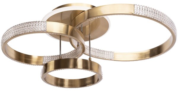 Toolight Toolight, LED stropní svítidlo 68x40cm, 42W, 4000K, 3000lm + dálkové ovládání, G004-C, zlatá matná, OSW-09745