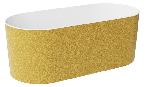 Besco Volně stojící vana z litého mramoru Lova Glam 160x74 Barva: Bílá/stříbrná