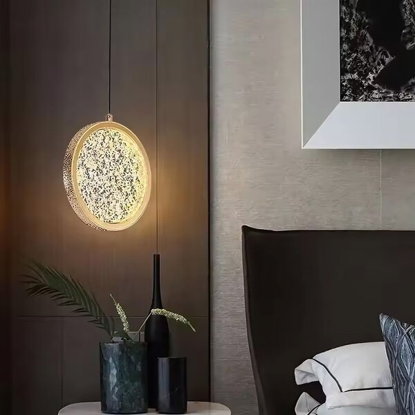 Toolight Rea, Křišťálový Závěsný Lustr LED G089-1CP Złota, OSW-09706