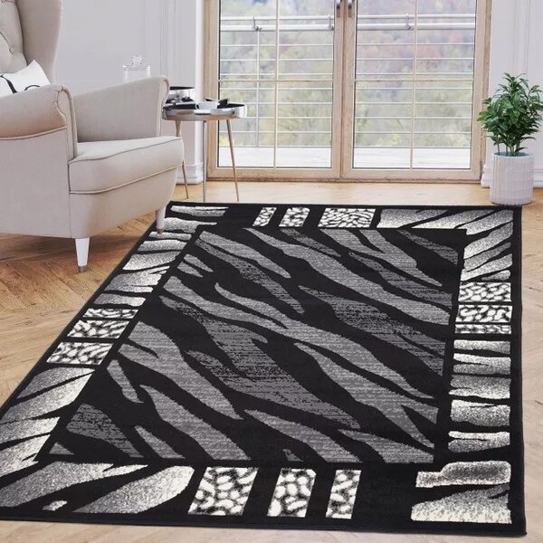 Makro Abra Kusový koberec CHEAP J313B černý Rozměr: 130x190 cm