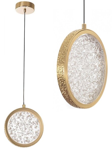 Toolight Rea, Křišťálový Závěsný Lustr LED G089-1CP Złota, OSW-09706