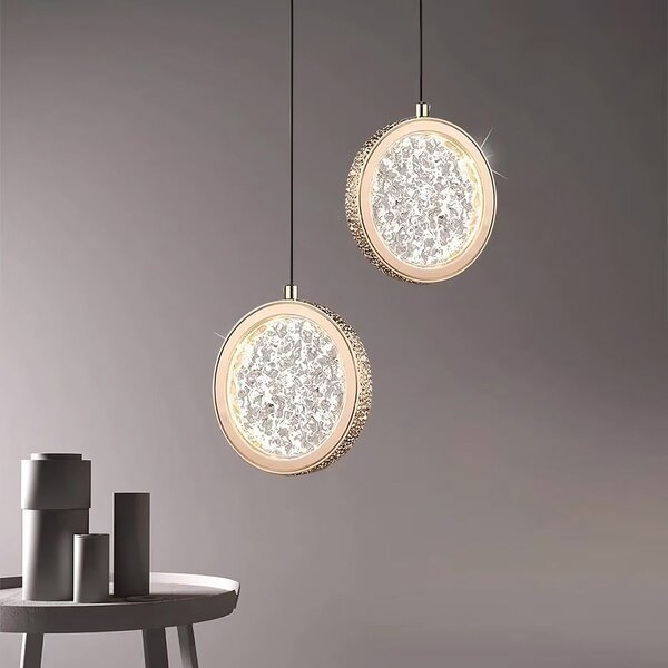Toolight Rea, Křišťálový Závěsný Lustr LED G089-1CP Złota, OSW-09706