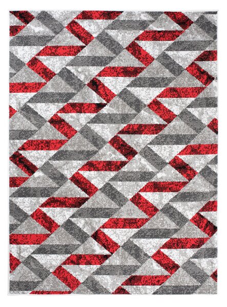 Makro Abra Kusový koberec moderní MAYA Q544A WHITE červený šedý bílý Rozměr: 180x250 cm