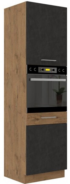 Vysoká kuchyňská skříň na vestavnou troubu 60x210 cm 02 - VISION - Matera / Dub lancelot