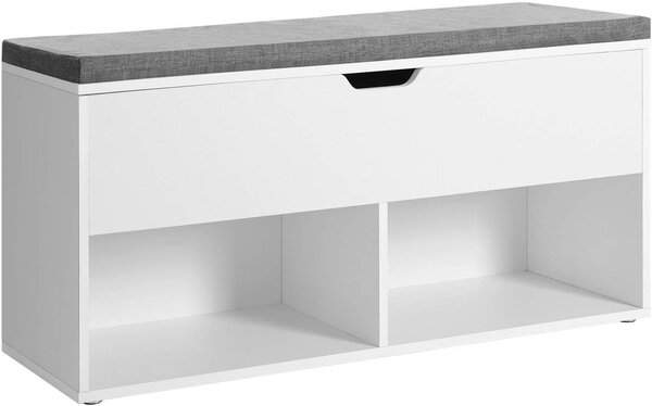 SONGMICS Botník Vasagle Lenda s lavicí a úložným prostorem 100 cm bílý/šedý