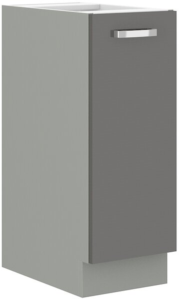 STOLARz 30 cm výsuvná skříňka dolní s košíkem Barevné provedení: Grey - Šedá / Šedý lesk