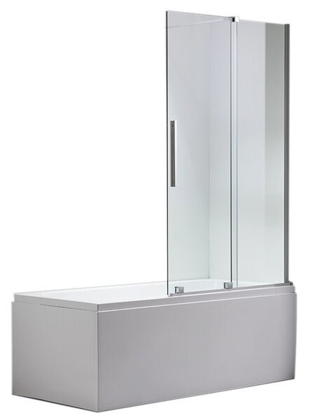 BPS-koupelny Dvoudílná vanová zástěna HYD-ATA 85x150 chrom/transparent