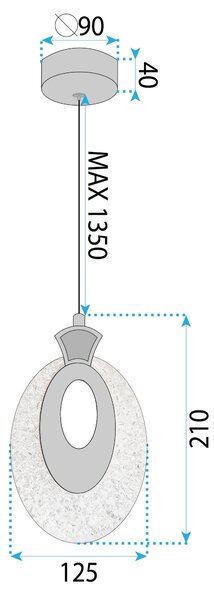 Toolight Toolight, křišťálové závěsné svítidlo 8W, 3000K, LHJ109-1CP, růžové zlato, OSW-60050
