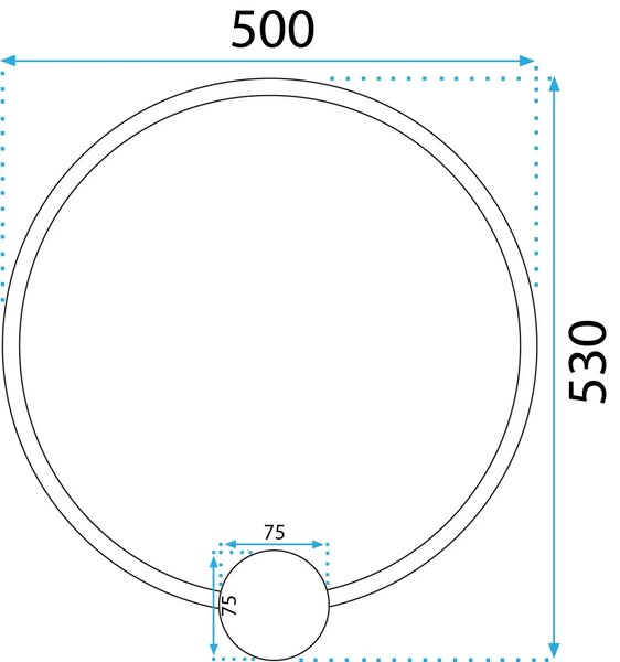 Toolight Toolight, LED nástěnné svítidlo 50cm, 4000K, 23W, APP1389-CW BLACK, černá matná, OSW-00915