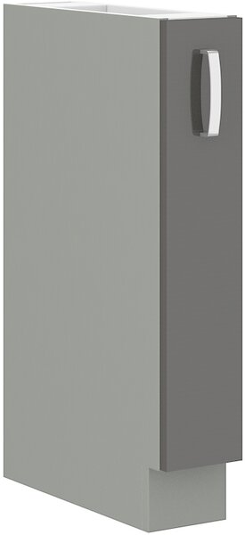 STOLARz 15 cm výsuvná skříňka dolní s košíkem Barevné provedení: Grey - Šedá / Šedý lesk