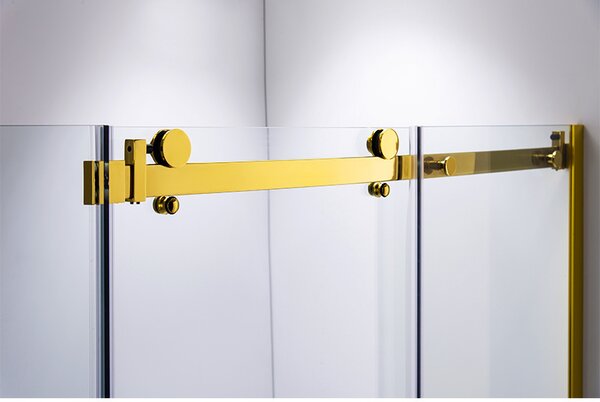 BPS-koupelny Obdélníkový sprchový kout HYD-OK203B 110x80 zlatý/transparent - bez vaničky