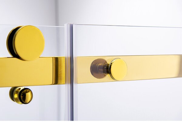 BPS-koupelny Obdélníkový sprchový kout HYD-OK203B 110x80 zlatý/transparent - bez vaničky