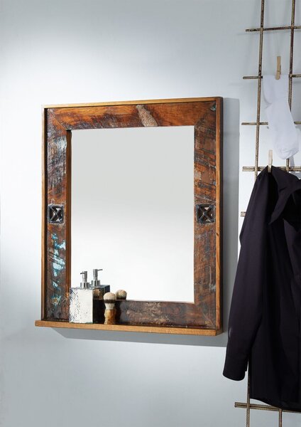 OLDTIME BAD Zrcadlo 68x79 cm, staré dřevo