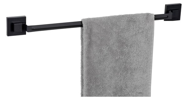 Černý samodržící držák na ručníky z nerezové oceli Quadro – Wenko