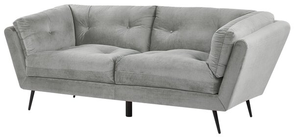 Pohovka 3místná LENVIK Umělý samet Šedá