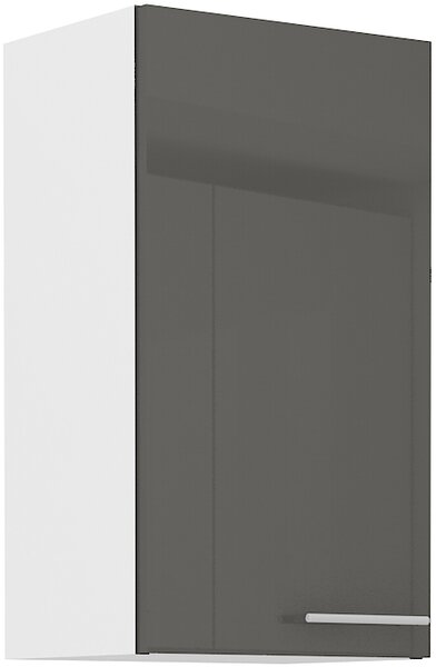STL 40 cm skříňka horní jednodveřová LARA Barevné provedení: Bílá / Šedý lesk