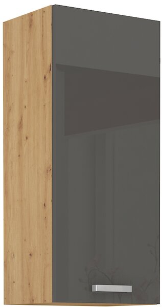 Kuchyňská nástěnná skříňka výška 90 cm 28 - MYSTIC - Šedá lesklá