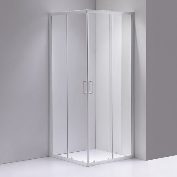 BPS-koupelny Čtvercový sprchový kout HYD-SK93B 90x90 bílá/transparent - bez vaničky