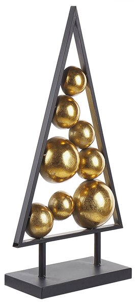 Kovová figurka vánočního stromku v černé a zlaté barvě RANUA
