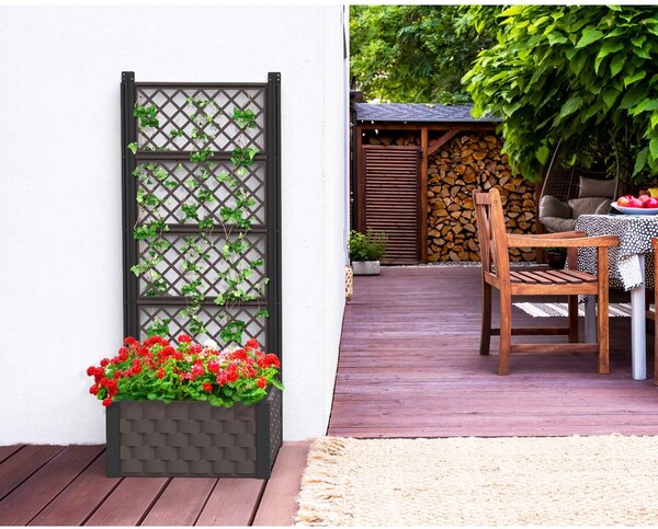 Nadzemní záhon 55 x 55 cm s treláží, antracit, Duramax IDMFPGB006CG (Nadzemní záhon 55 x 55 cm s treláží, antracit, Duramax IDMFPGB006CG)