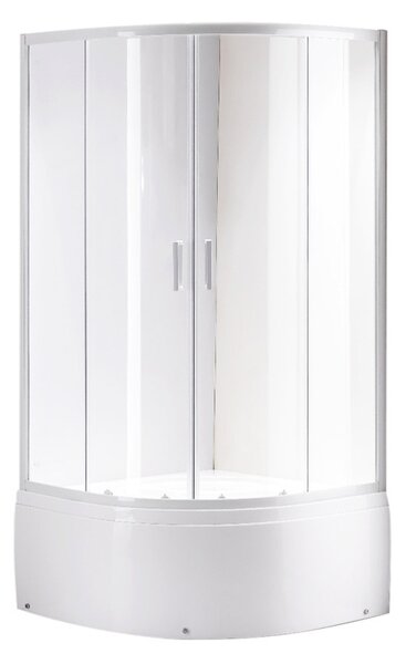 BPS-koupelny Čtvrtkruhový sprchový kout HYD-RK-MAJ80WH 80x80 cm, bílý v setu s hlubokou sprchovou vaničkou