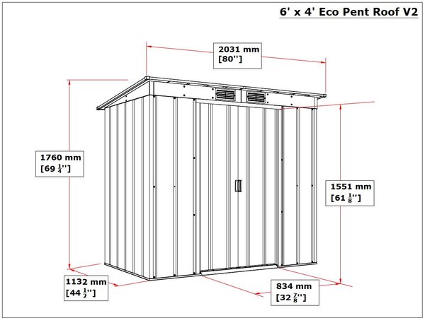 Pent Roof Eco Zahradní domek 2,5 m² + podlahové profily, antracit DURAMAX 50023 (Pent Roof Eco Zahradní domek 2,5 m² + podlahové profily, antracit DURAMAX 50023)
