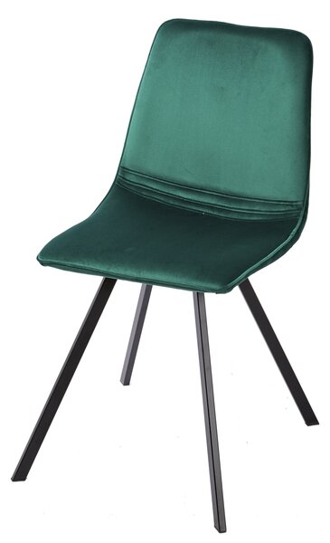 Sametová jídelní židle Holandia, smaragdově zelená