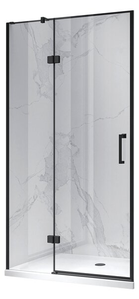 BPS-koupelny Sprchové dveře HYD-KZ17D 100 černá/transparent pro instalaci do niky - bez vaničky