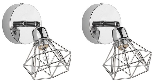 Sada 2 bodových lamp ERMA Stříbrná Kov Nastavitelná