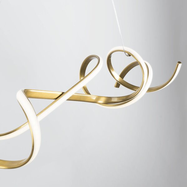 Toolight Toolight, LED závěsné svítidlo 90cm, 35W, 4000K, 1868lm, APP1777-CP, zlatá matná, OSW-09666