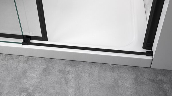 BPS-koupelny Posuvné sprchové dveře HYD-PD09A 100 černá/transparent pro instalaci do niky - bez vaničky