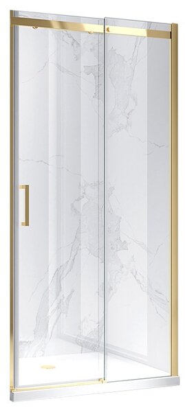 BPS-koupelny Posuvné sprchové dveře HYD-PD09B 110 zlatá/transparent pro instalaci do niky - bez vaničky