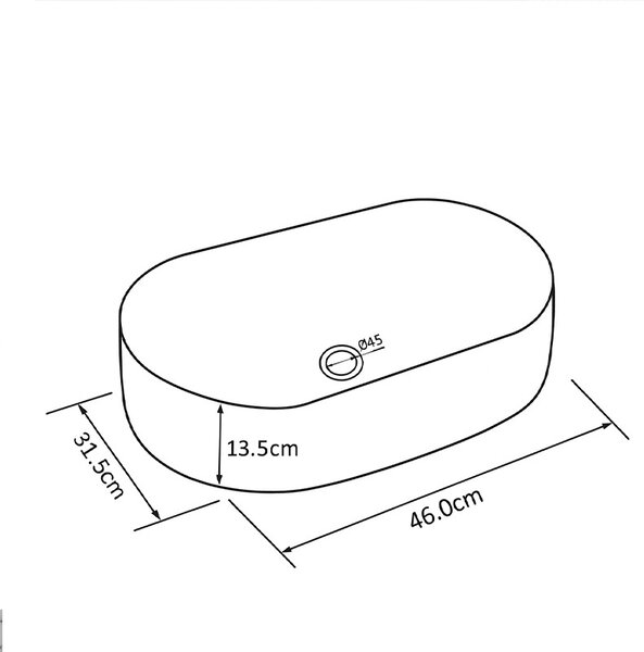BPS-koupelny Keramické umyvadlo na desku HYD-CI-MAR8-460 46x31,5 cm, béžový mramor
