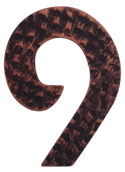 Kovaná číslice "9" měď