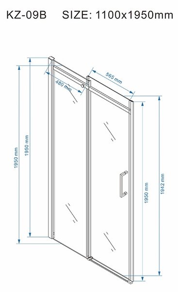 BPS-koupelny Posuvné sprchové dveře HYD-PD09B 110 zlatá/transparent pro instalaci do niky - bez vaničky
