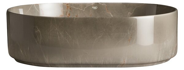 BPS-koupelny Keramické umyvadlo na desku HYD-CI-MAR8-460 46x31,5 cm, béžový mramor