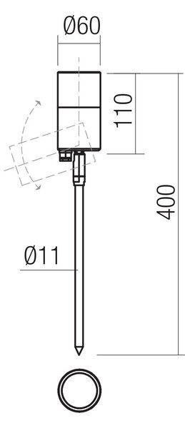 Redo Venkovní LED sloupkové svítidlo STAKE 1xGU10, v. 40 cm, IP65 Barva: Mosaz
