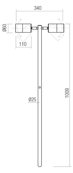 Redo Venkovní LED sloupkové svítidlo STAKE 2xGU10, v. 100,9 cm, IP65 Barva: antická mosaz