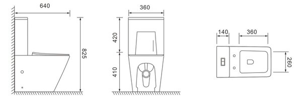 Erga Jotta, WC kombi mísa 640x365x820 mm, Rimless + toaletní sedátko, bílá lesklá, ERG-V03-JOTTA-RIM-WH