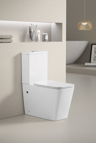 Erga Jotta, WC kombi mísa 640x365x820 mm, Rimless + toaletní sedátko, bílá lesklá, ERG-V03-JOTTA-RIM-WH