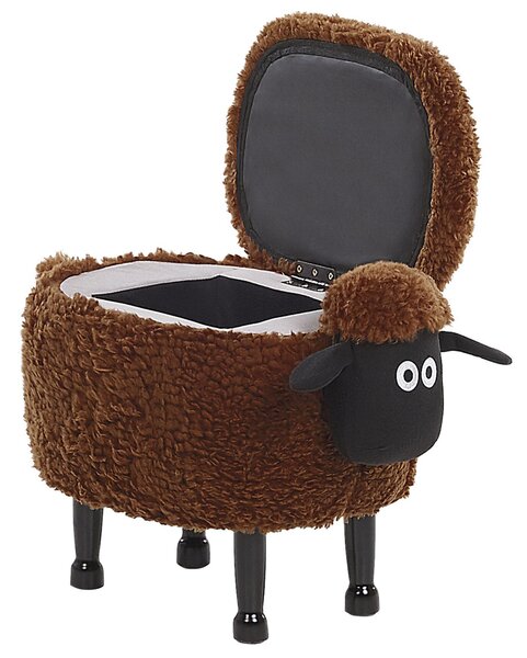 Zvířecí stolička s úložným prostorem SHEEP Tkanina Hnědá Ovce