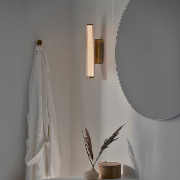 Nordlux Nástěnné LED svítidlo VIRELLE mosazné, 8W, v. 32 cm, CCT switch 3000-4000K, IP44
