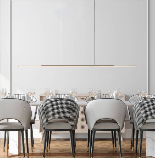 PURE LED závěsné svítidlo Povrch, bronz 160 cm hliník 3 000 K, stmívatelný, Bronz / starožitná mosaz, Obývací pokoj / jídelna, Hliník, Moderní