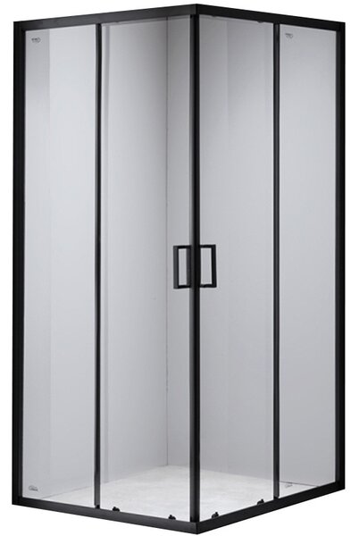 BPS-koupelny Čtvercový sprchový kout HYD-SK30C 100x100 černá/transparent - bez vaničky