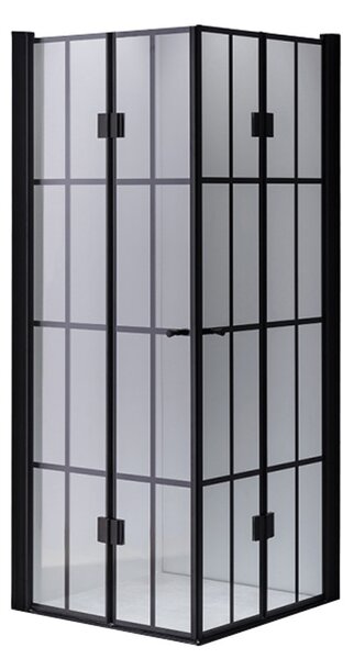 BPS-koupelny Čtvercový sprchový kout HYD-SK08A-M 80x80 černá/transparent - bez vaničky